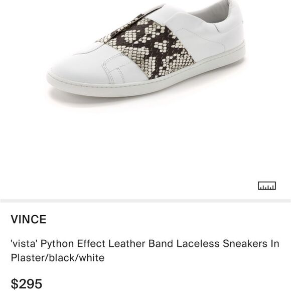 VINCE 'VISTA' PYTHON EFFECT LEATHER BAND SNEAKERS - Picture 8 of 8